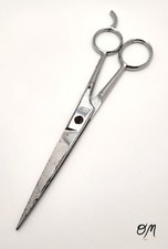 Vintage Chrome Plated Surgical Steel Barber 7" Shears Scissors - Italy