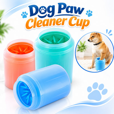 Dog Paw Cleaner Cup Silicone Foot Washer Portable Paw Cleaning Brush S M L Sizes