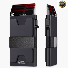 RFID Blocking Pop Up Wallet Slim Mens Card Holder Minimalist Money Clip