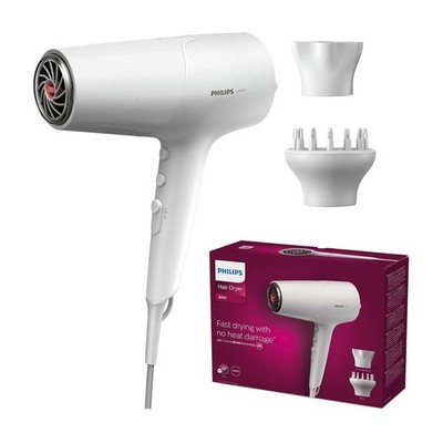 Philips Haartrockner 5000 BHD500/20 Föhn 2100W Ionen Diffusor Weiß Matt Styling