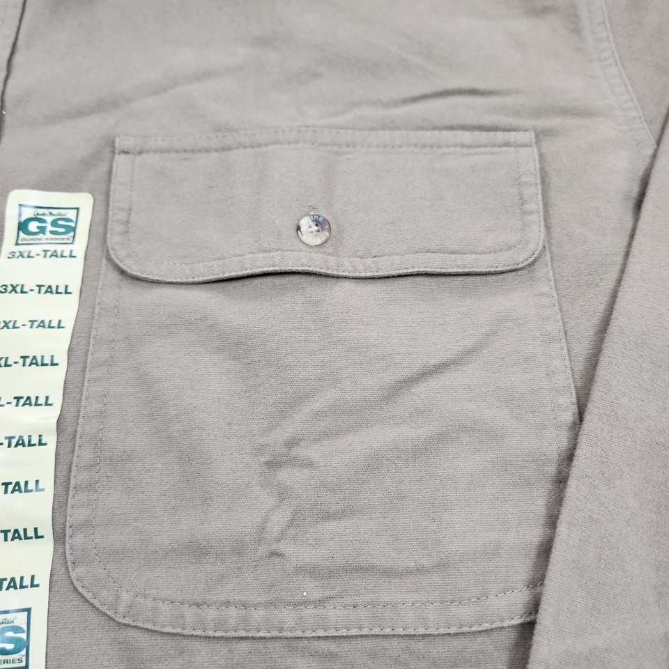 NWT Tall Men's Guide Series Chamois Tan Button Up Shirt Long Sleeve 3XL ...