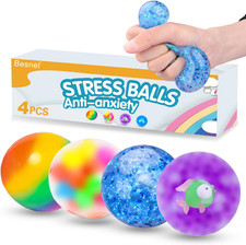 Stress Balls 4 Pack Squishy Squeeze Ball for Adults Stress Relief Fun Toy