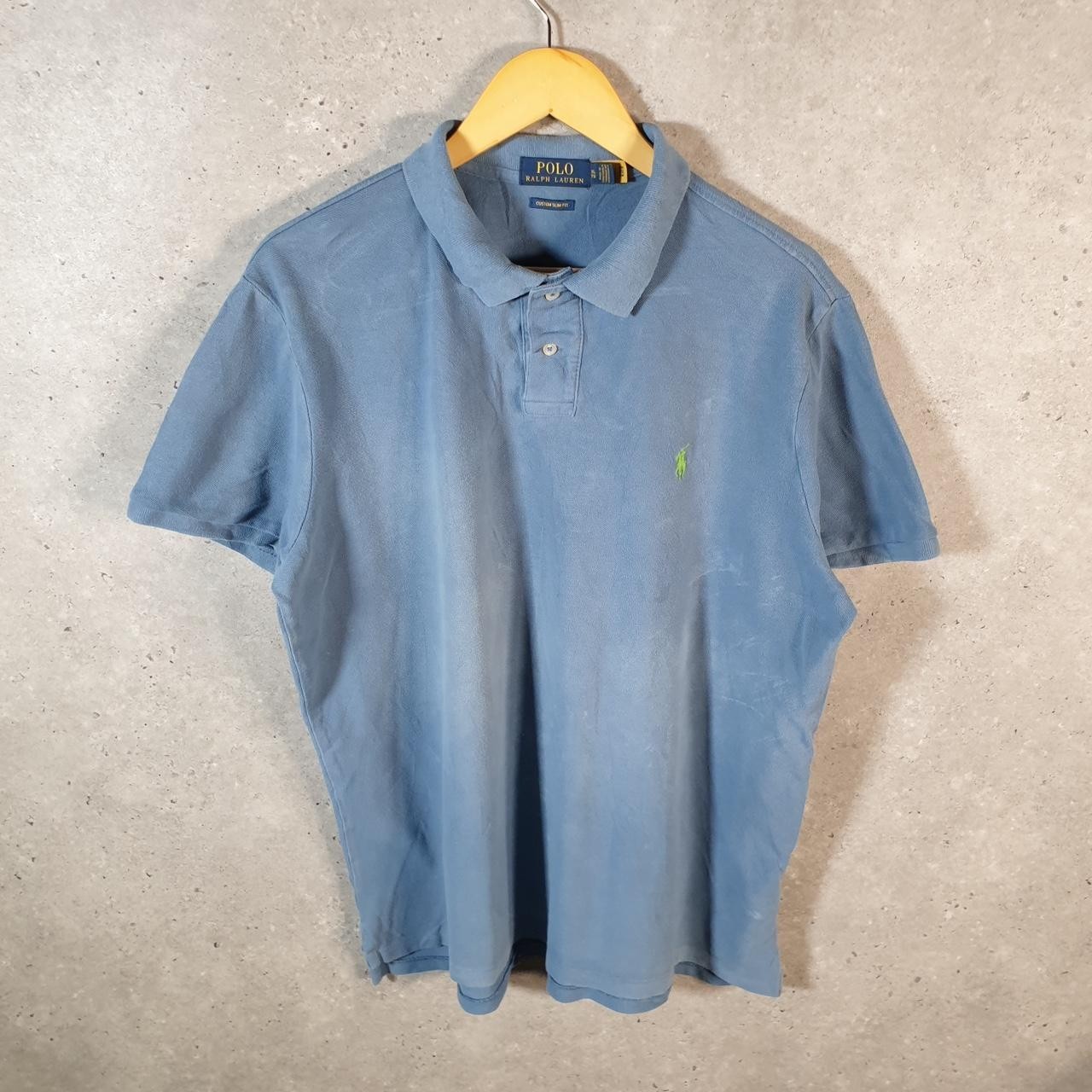 Polo Ralph Lauren vintage uomo XL blu personalizzata slim fit ricamata pony