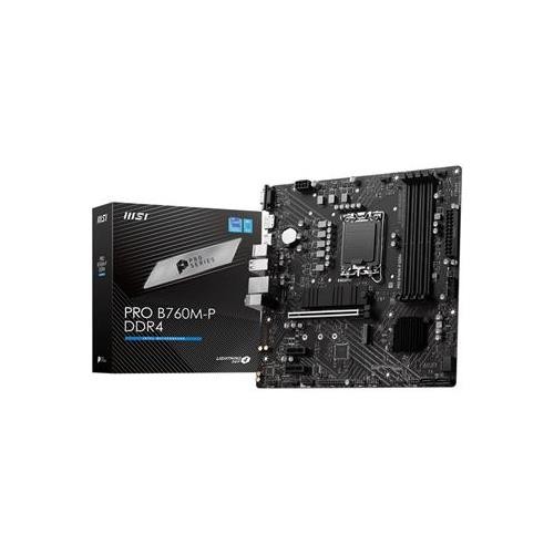 MSI Motherboard B760 LGA1700 mATX DDR4 2x M.2 PCIe 5.0 x16 PRO B760M-P DDR4