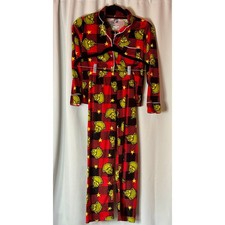 The Grinch Dr. Seuss Kids Pajamas Red Black Buffalo Plaid Fleece Size M 8 Soft
