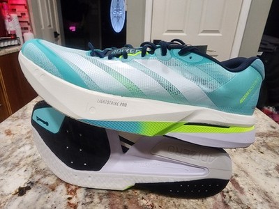 Men's Adidas Adizero Boston 13 Aqua Lucid Lemon Running Shoes JS4945 Size 12