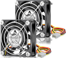 60mm x 15mm Fan 3 Pin 12V DC Brushless Quiet Slim PC Cooling 2-Pack  for Printe