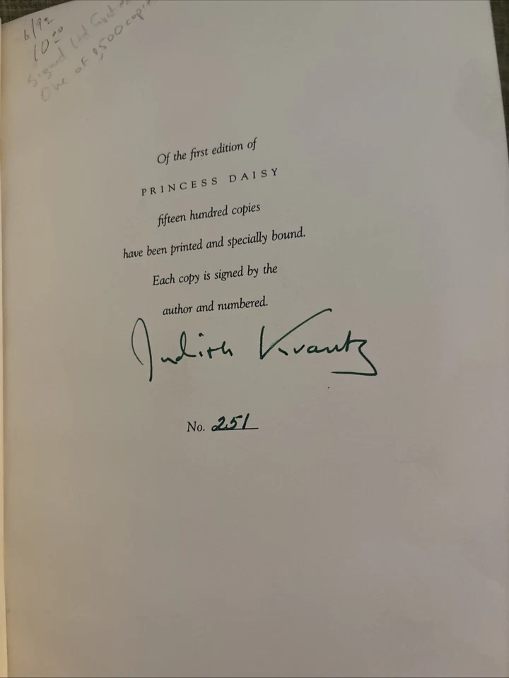 PRINCESS DAISY by JUDITH KRANTZ 1980 1st ed. signed limited edition hardcover Foto 2 de 4