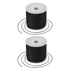 2 pcs 0.8mm Nylon String for Bracelets, 44 Yards Nylon Beading Thread Black