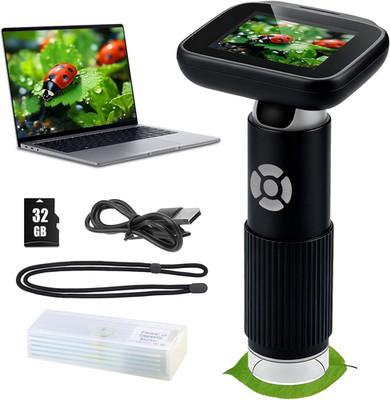 microscopio digital de 1000x con pantalla de 2.4 y tarjeta de 32gb para ninos