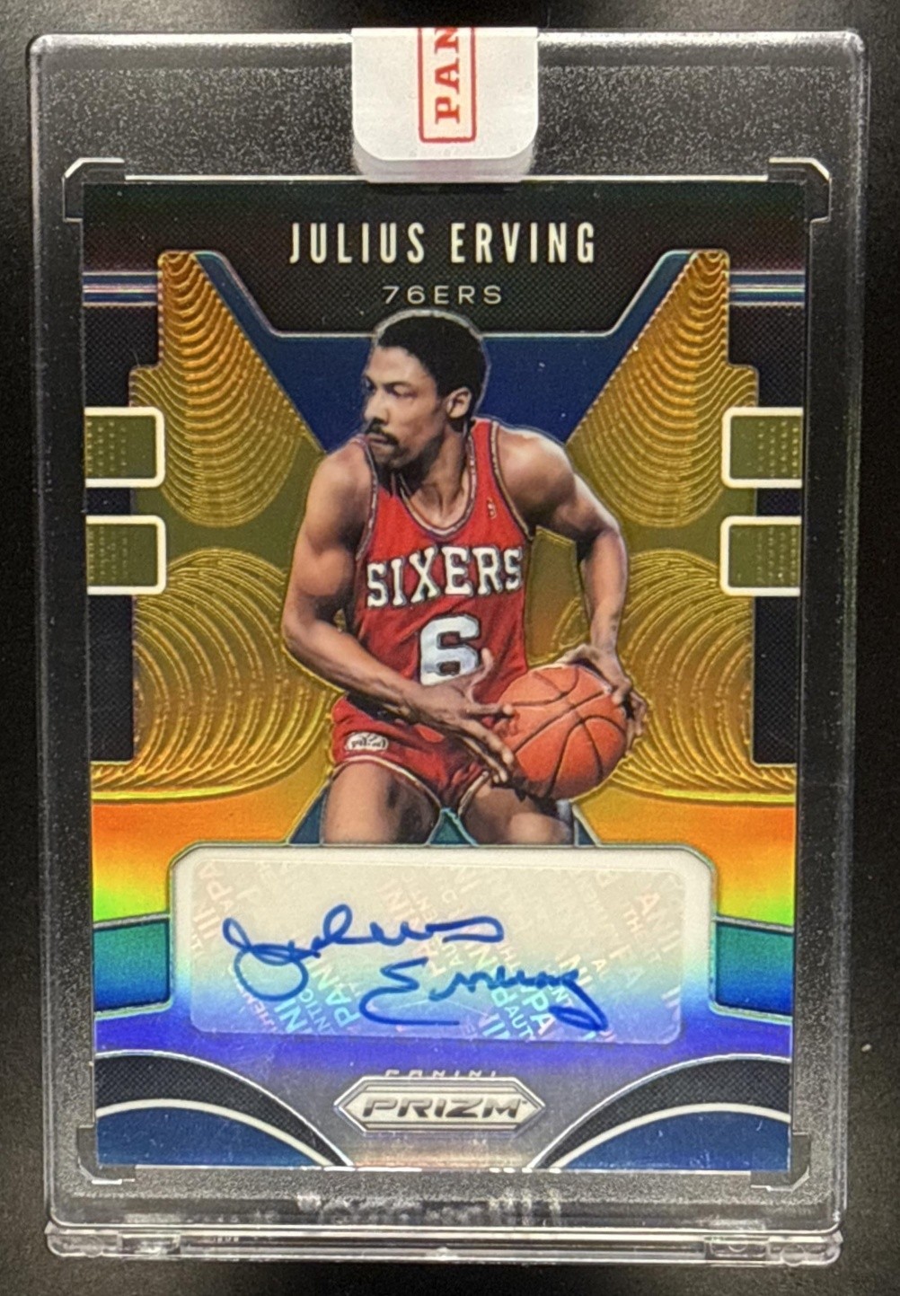2019-20 Prizm Basketball Julius Erving #SG-JEV Signatures Gold Auto /10