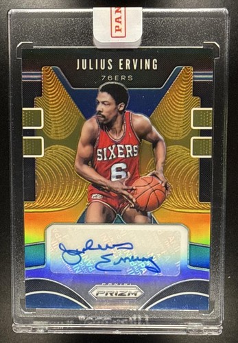 2019-20 Prizm Basketball Julius Erving #SG-JEV Signatures Gold Auto /10