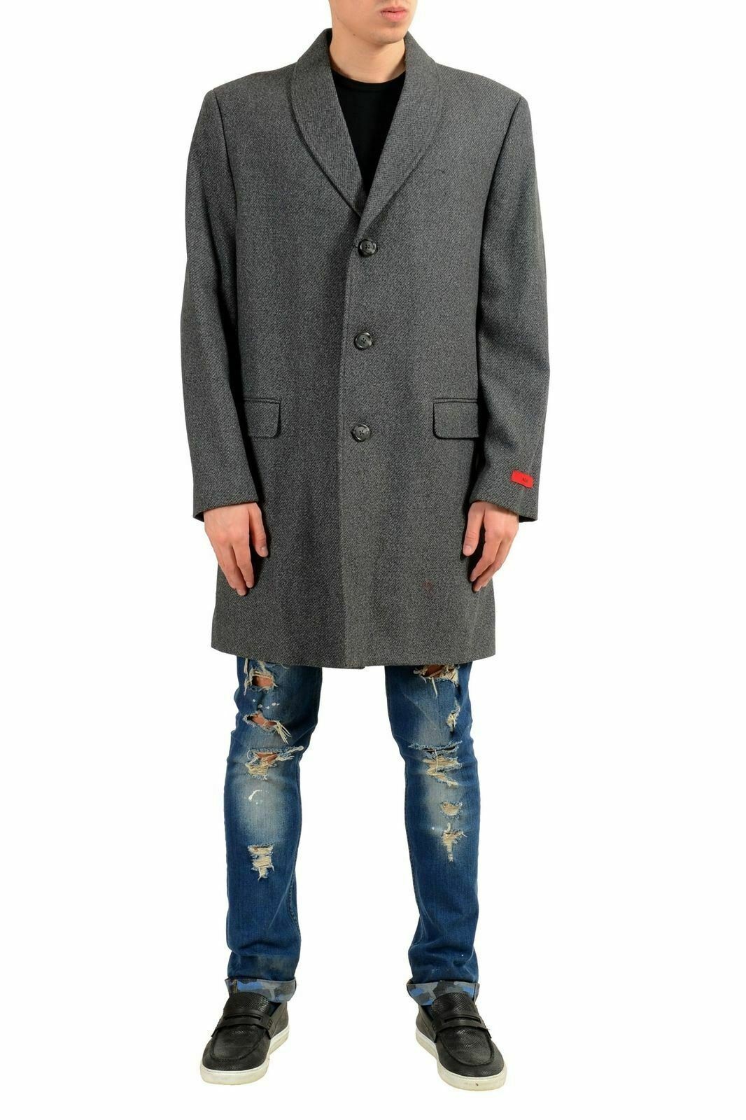 Мужское шерстяное серое пальто на трех пуговицах Alfani US 42L 11190₽