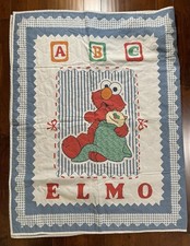 Vintage Sesame Street "Elmo" ABC Quilted Baby Blanket 68" x 44"