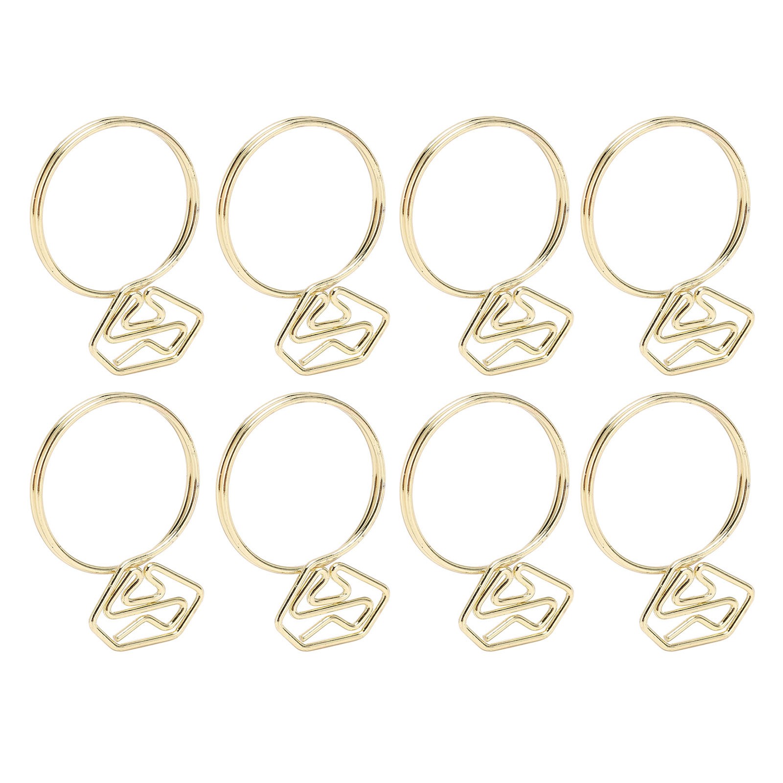 100Pcs Cute Paper Clips Ring Style Anti Slip Sturdy Electroplated Metal Fancy Pa