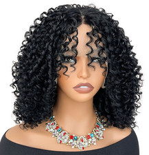 Afro Kinky Curly Black Lace Front Synthetic Hair Wigs Heat Ok Wigs Women Soft