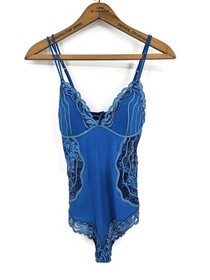 La Perla Desert Rose Teal Bodysuit Womens 32D Teal Silk Lace