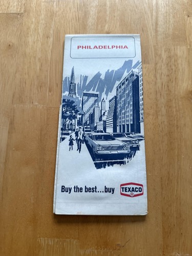 Vintage 1968 Texaco Philadelphia Street Map Northern Southern Sections Folded