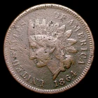 1864-L Initial L Pointed Bust Indian Cent Penny  ---- Nice Coin ----  #PP197