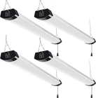4 Pack 4FT Linkable LED Shop Light for Garage 13000lm 120W Utility Light - Black