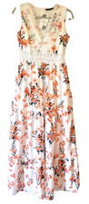 New Imperial Floral Lace Maxi Dress White/peach Cottagecore Formal party Size 6