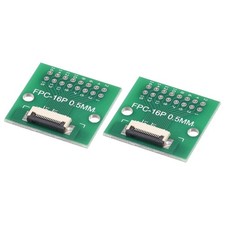 2pcs FPC Converter Board 16P 0.5mm on Socket Side Back 1.0mm to DIP 2.54mm