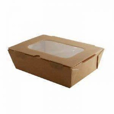 Salatbox Kraft 125x125x60mm (270) Einweg Takeaway, Lebensmittelbehälter