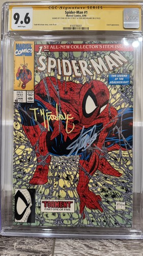 SPIDER-MAN 1 TORMENT CGC 9.6 SS SIGNED STAN LEE & TODD MCFARLANE MINT LEGEND GEM
