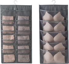 Enlarged Closet Hanging Bra Organizer with Rotating Metal Hanger,Dual Sided Wall