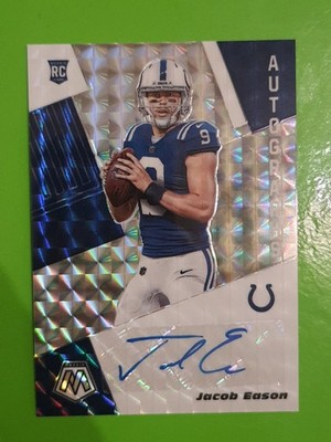 2020 Panini Mosaic Rookie Autographs Jacob Eason Indianapolis Colts Silver Prizm