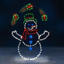 ProductWorks 60 In Pro-Line LED Animation Juggling Snowman Decoration Open Box 