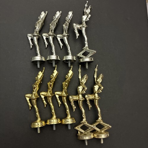Gold + Silver Metal Majorette Marching Band Trophy Topper Lot (x9)