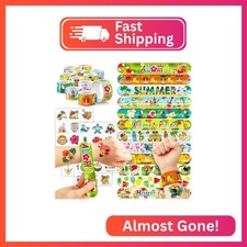 Cherisnowy 72PCS Hawaiian Party Set - 48PCS Temporary Tattoos 24PCS Slap Brace