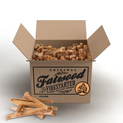 Fatwood Pine Wood Fire Starter Sticks - 10lb Box for Indoor and Outdoor Use