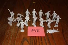 Full Mold Shot of 16 Marx Light Gray German Army Soldiers Tank AE - MPC