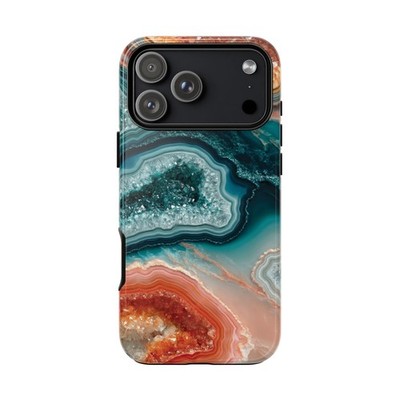 Phone Ink   Teal Peach Agate Cascade Geode   Case for iPhone, Galaxy, Pixel