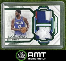 Joel Embiid Patch 2022-23 Panini Flawless 4/5 Dual Emerald 76ers