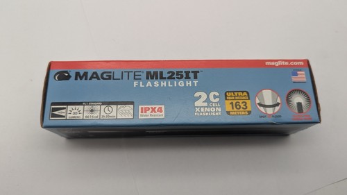 Nuova torcia Maglite ML25IT Xenon 2C Cell nera con lampadina extra black spot flood - Foto 8 di 9