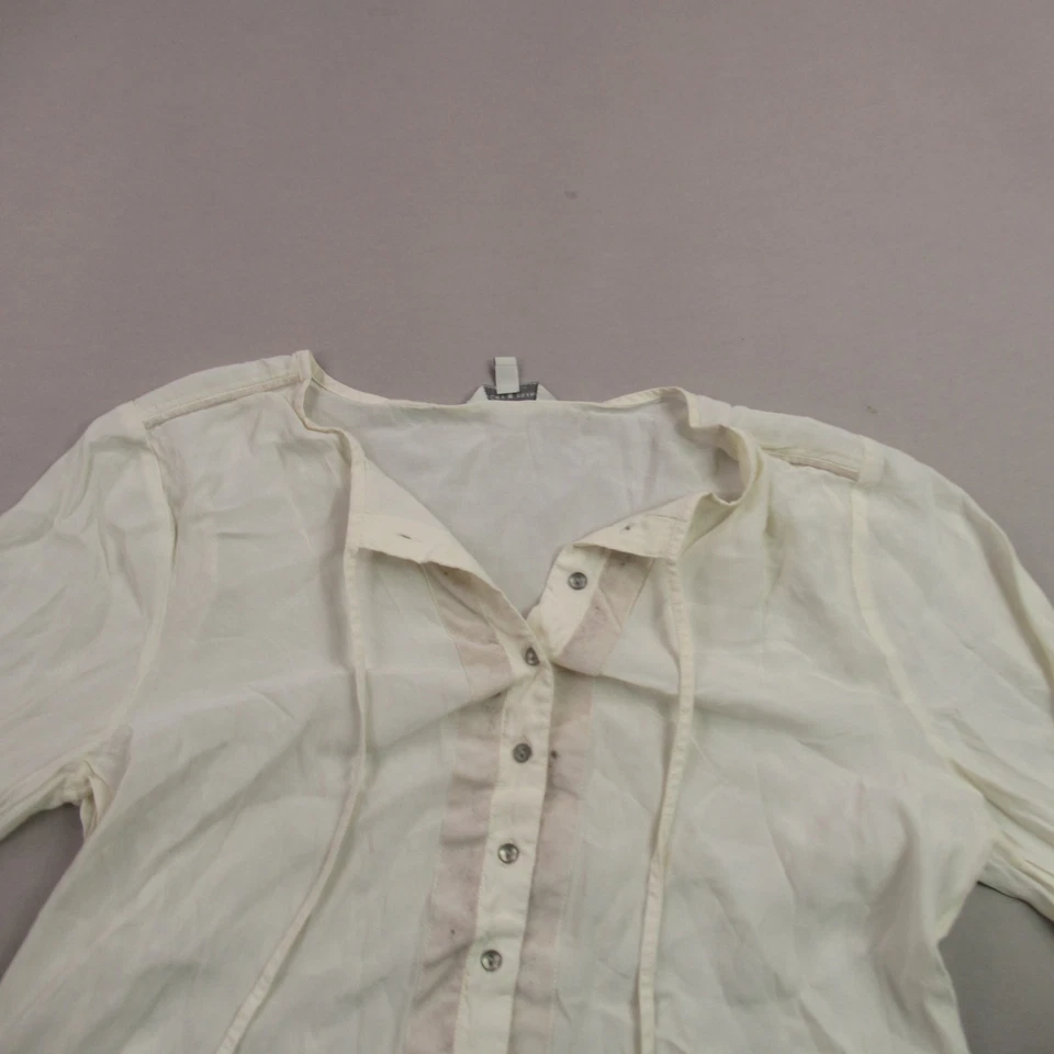 Lucky Brand Shirt Womens Medium Long Sleeve Button Front Casual Yellow - Image 3 of 4