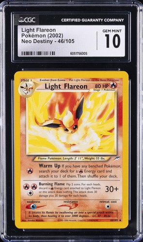Light Flareon (Unlimited) graded CGC 10 for sale on eBay