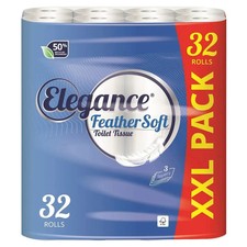 Elegance Feather Soft Toilet Tissue, 3 Ply, 32 Rolls UK