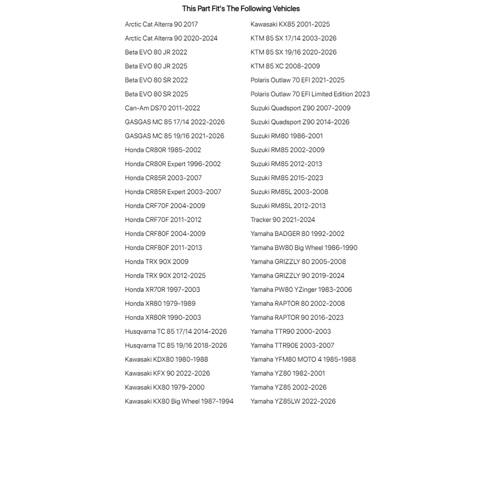 Cilindro flexible Tusk 46-48 mm para Honda XR80R 1990-2003 Foto 2 de 2