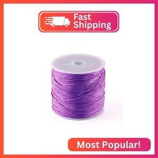 Cheriswelry 100M 0.8mm Nylon Beading Cord Purple Chinese Knotting Rattail Macram