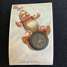 Victorian Willimantic thread Hot Air Balloon trade card Dated 1881 Vintage
