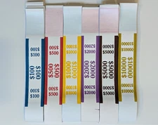 600 SELF SEALING CURRENCY STRAPS  MONEY BILL BANDS STRAP -Free Shipping