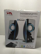 Cyber Acoustics Powered Multimedia Speakers W/Color Changing LEDLights-Bluetoot