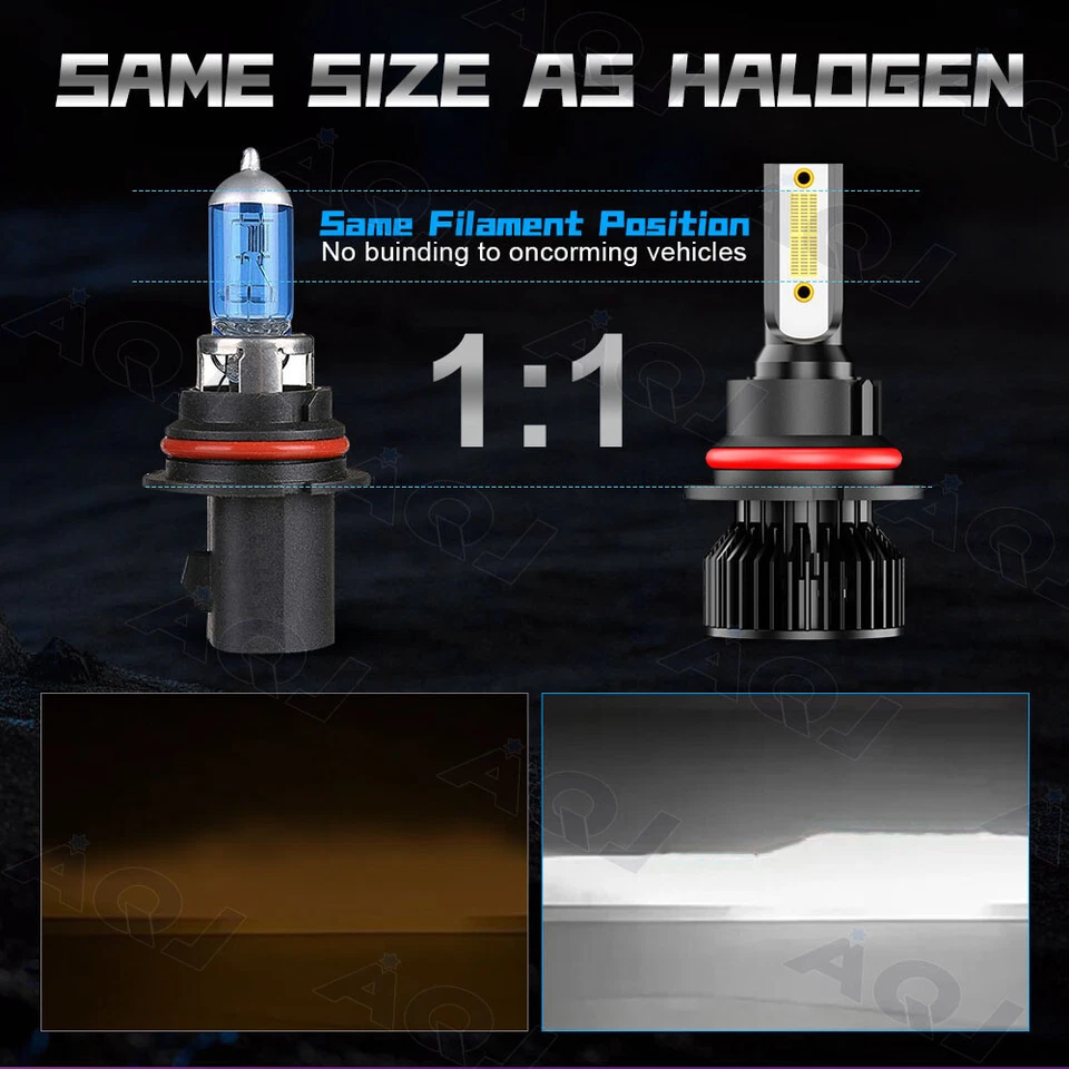 For Mitsubishi Montero 1992-1997 2X 9004 LED Headlight High/Low Beam Bulbs 6000K Foto 4 de 4