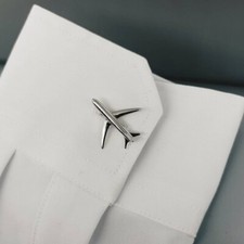 Gemelos plateados para aviones, aviones, aviones, joyas para aviones, regalos para pilotos