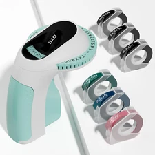 3D Embossing Label Maker with 6 Color Label Tapes 3/8" for Dymo Omega Xpress