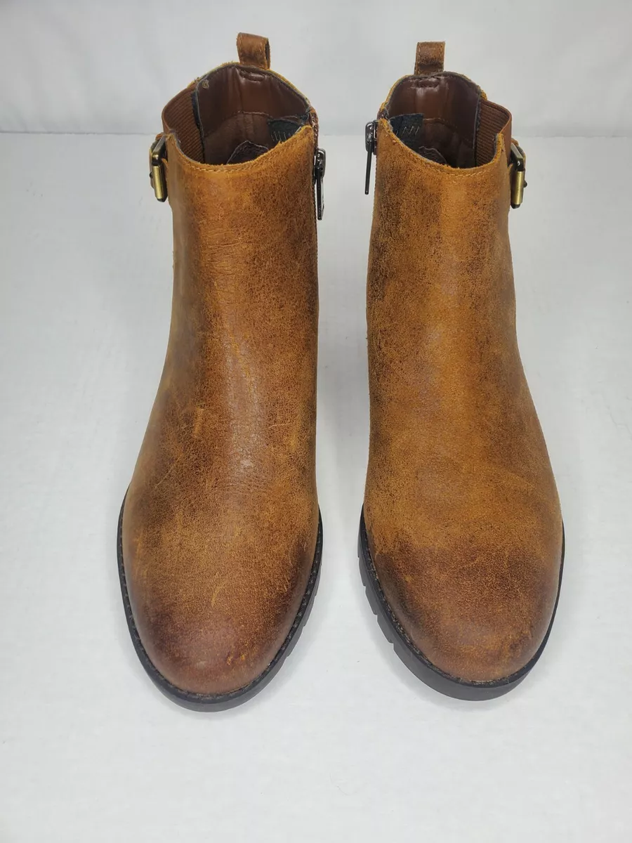 Rockport Women s Brown Leather TRISTINA Buckled Waterproof Chelsea Boot Size 8